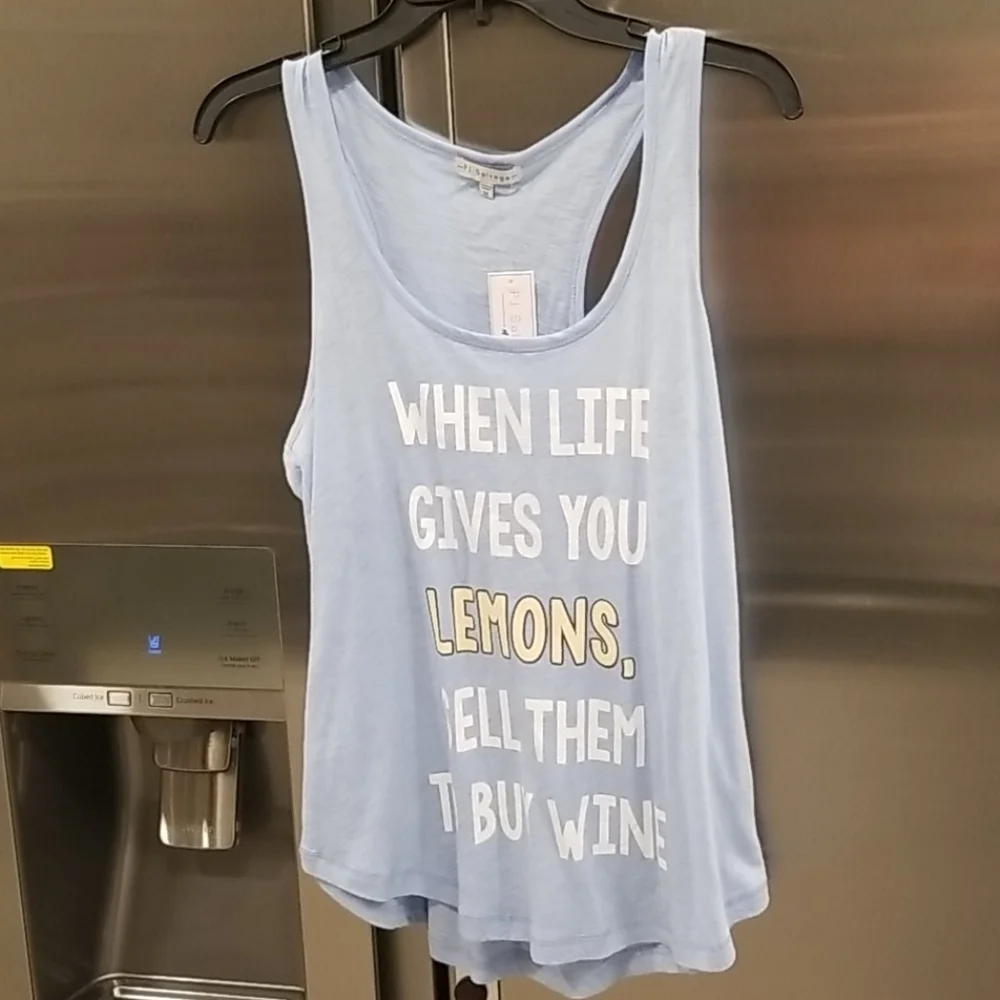 💕PJ SALVAGE💕 Lemons & Wine Graphic PJ Tank Top